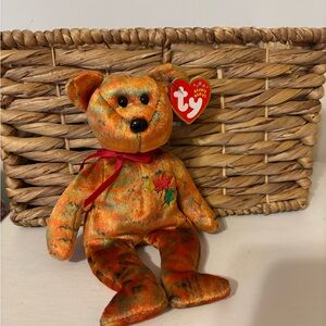 Ty Orange and Brown Stuffed Bear